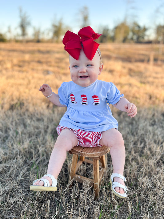 RTS - French Knot Rhyming Hat Girl Diaper Set