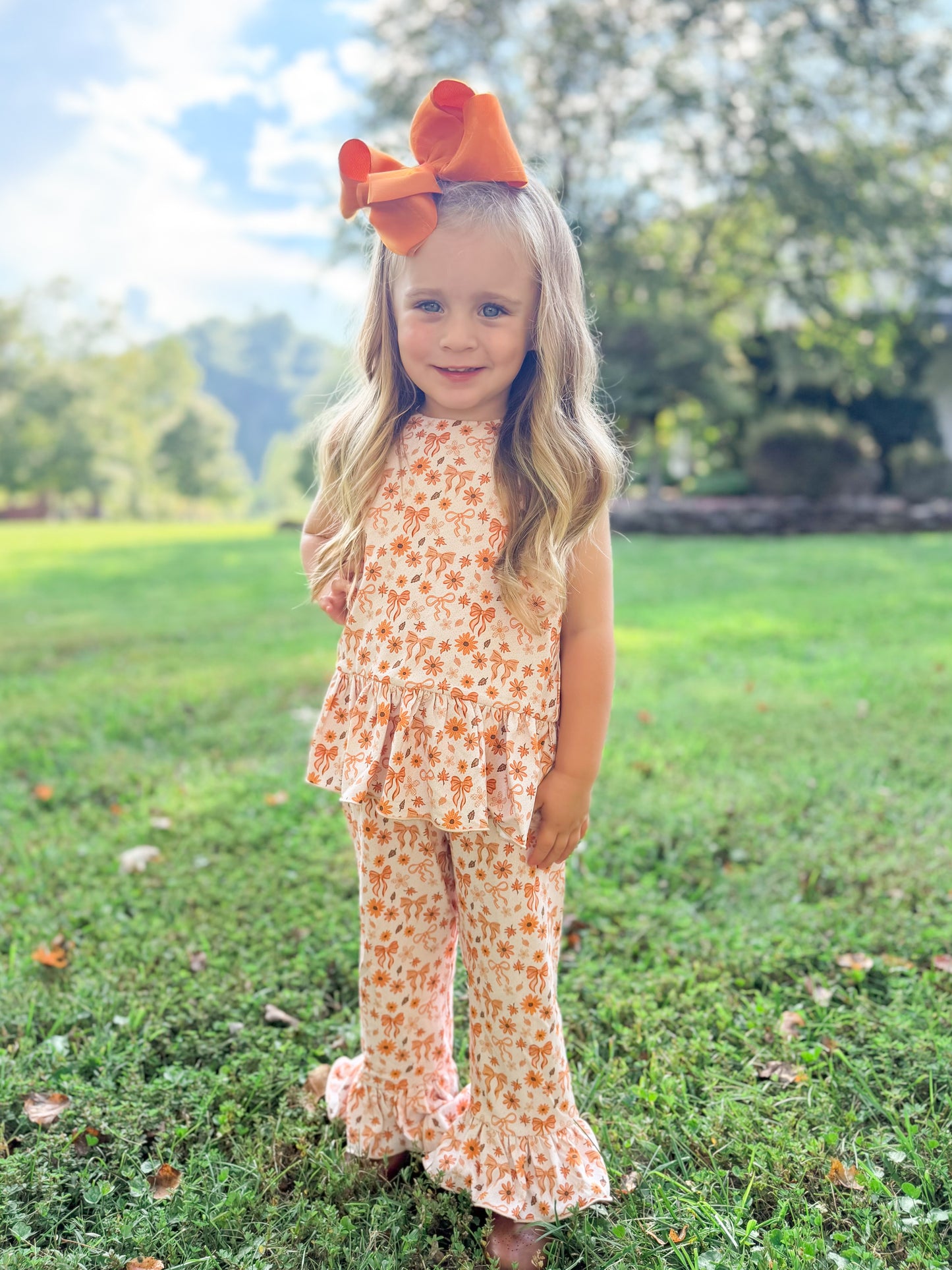 RTS - AUTUMN BASICS - Autumn Basics Girls Only - Golden Sunflower Girl Pant Set