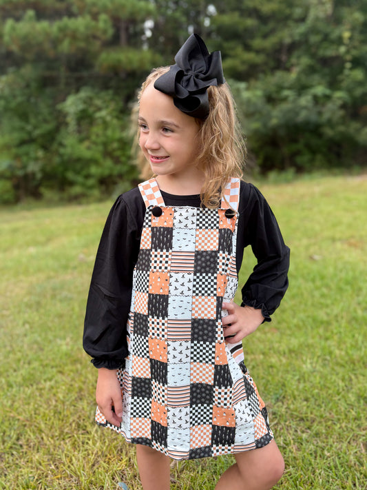 RTS - HALLOWEEN & TURKEYS - Spooky Patchwork Girl Dress