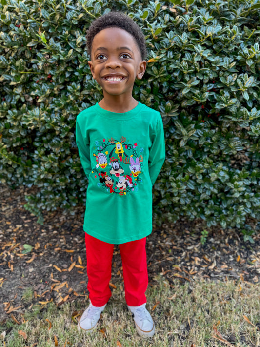 RTS - Christmas Shirt Only - Magical Character Wreath Boy Shirt