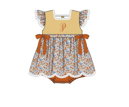 PREORDER 30: FALL COLLECTION - Harvest Time Floral Girl Skirted Bubble