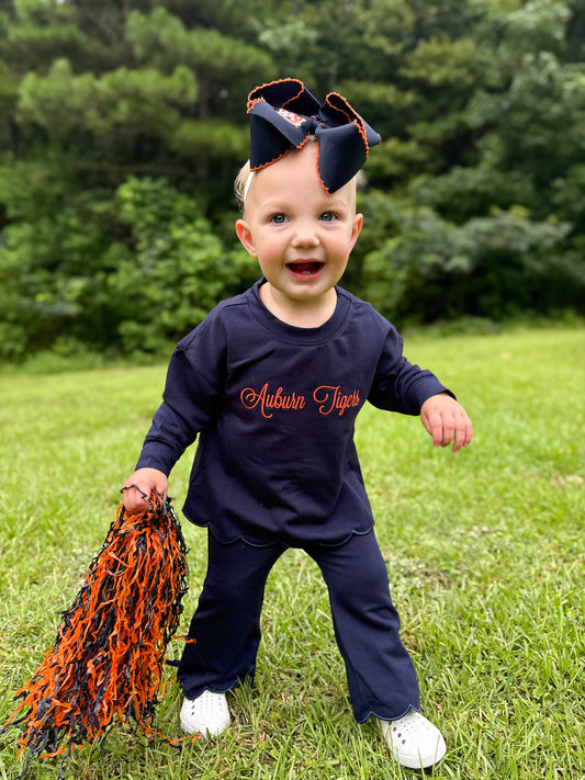 RTS - COLLEGIATE - Gameday Warm Ups Girl Pant Set - Navy “NO MONO”