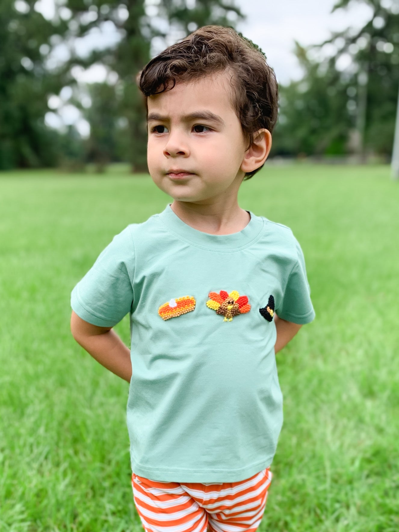 French Knot Thanksgiving Boy Shirt