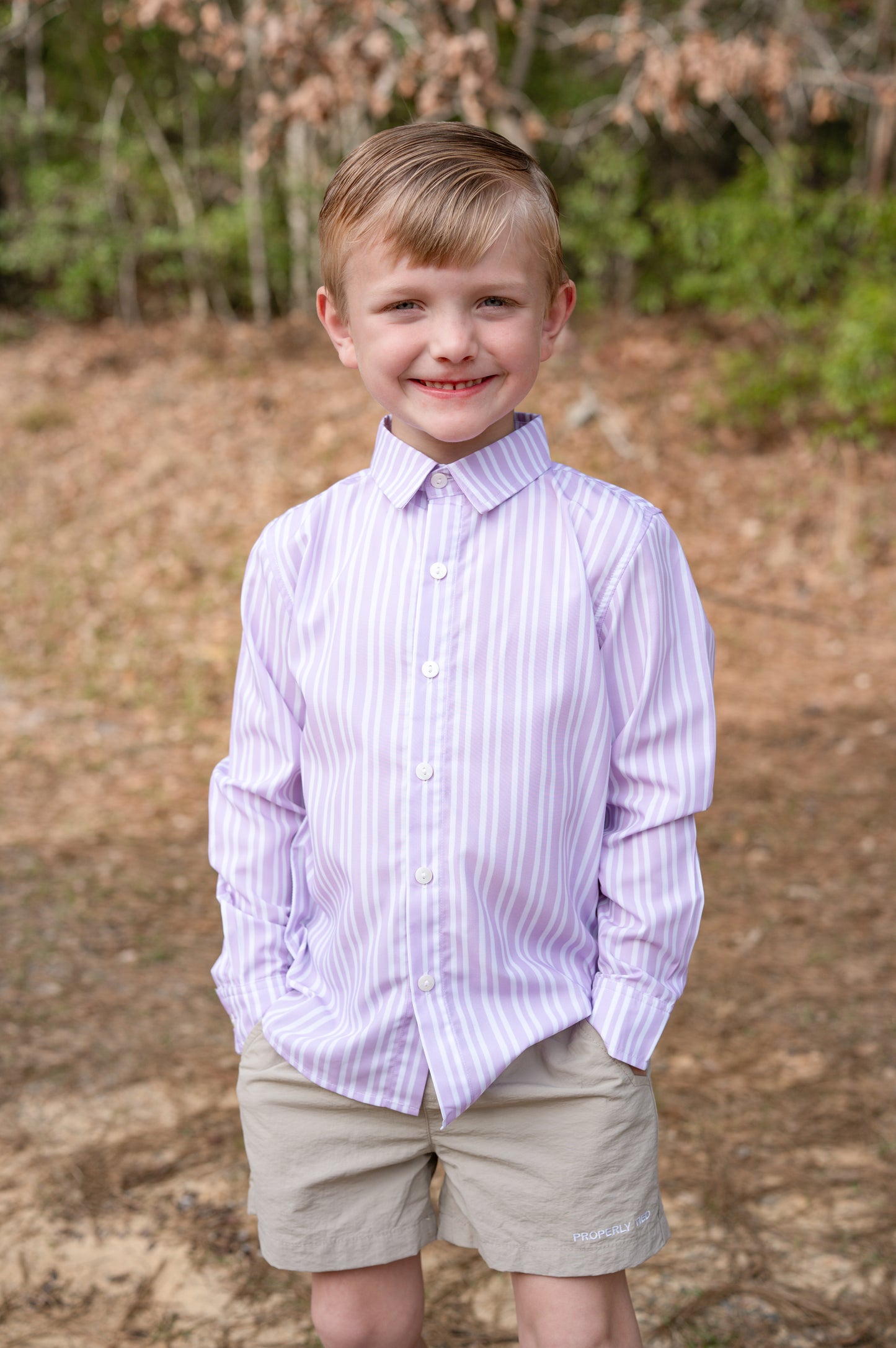 RTS - Fields Of Lavender Boy Button Down