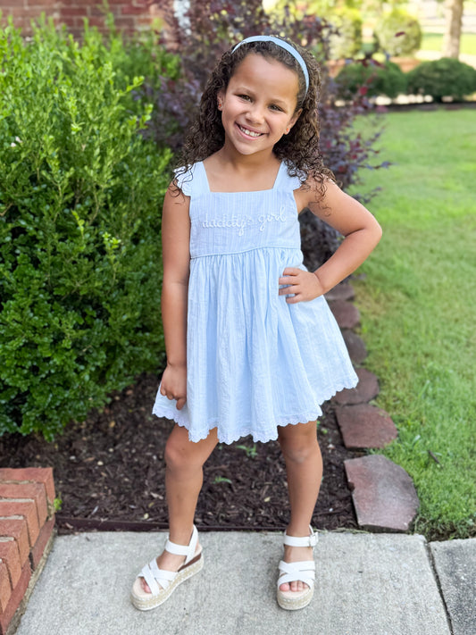 RTS - Chain Stitch Father’s Day Girl Dress