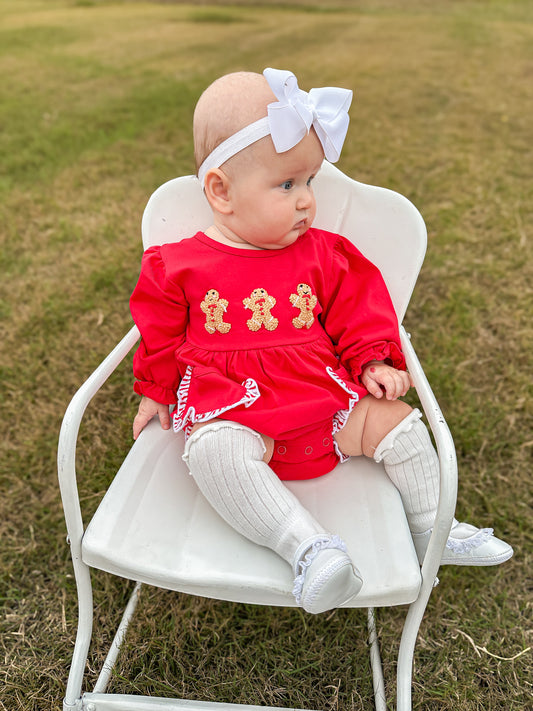 RTS - French Knot Gingerbread Girl Bubble