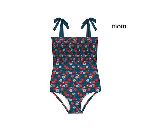 RTS - Red, White, & Blue Mom 1pc Swim