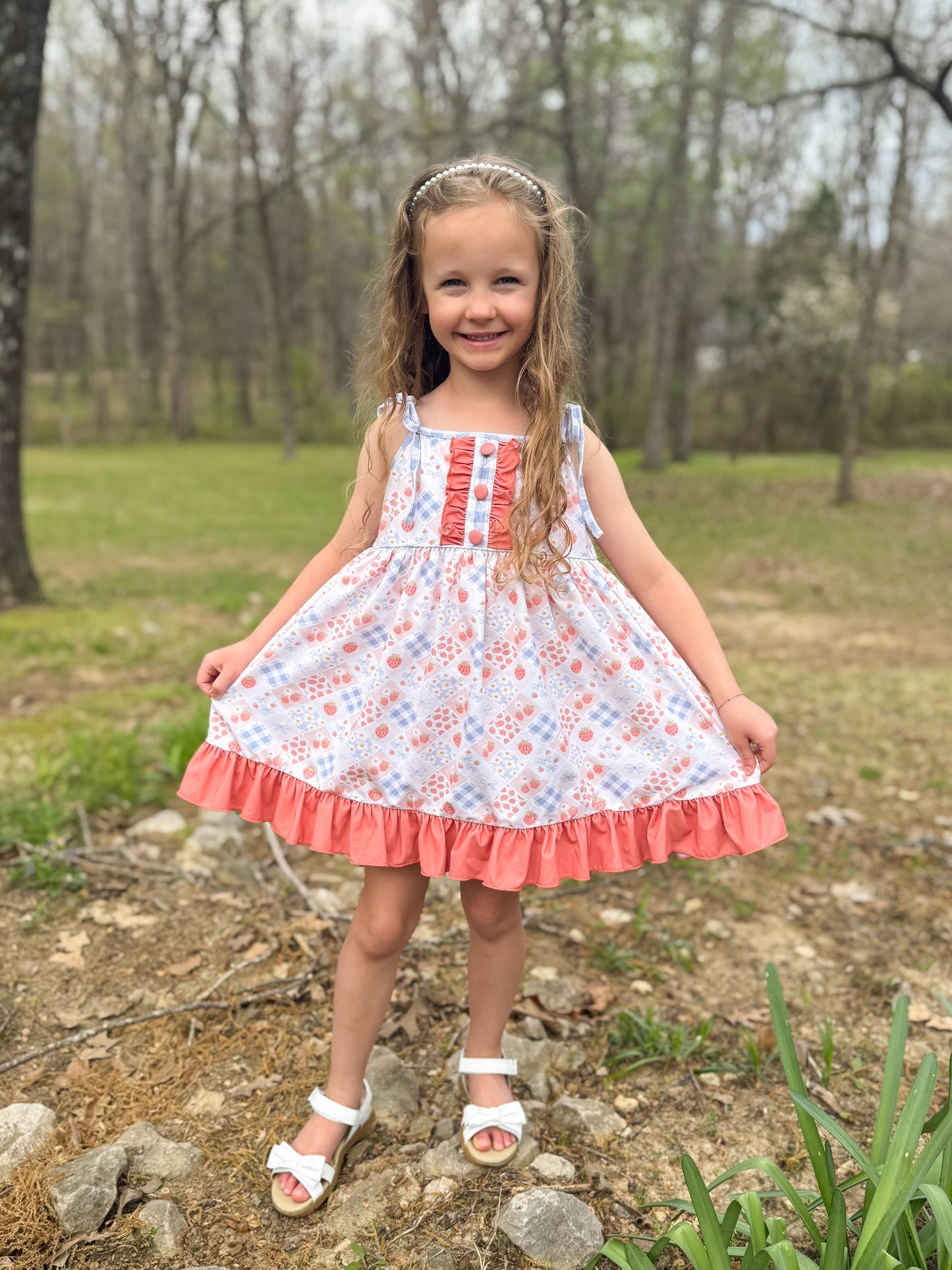 RTS - Elli’s Berry Patchwork Girl Dress