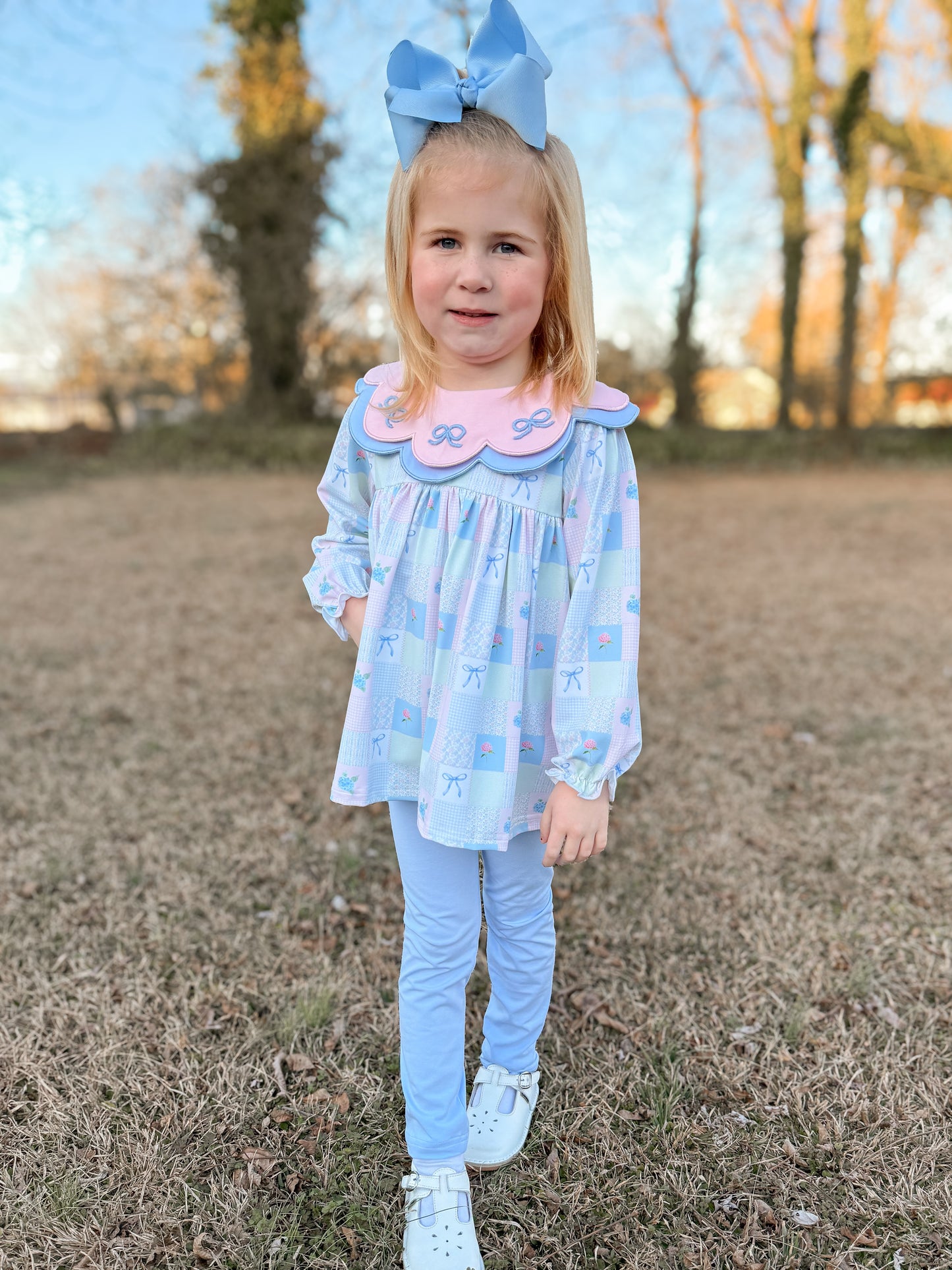 PREORDER 58: WINTER RERUNS - Abby’s Transition Patchwork Girl Pant Set