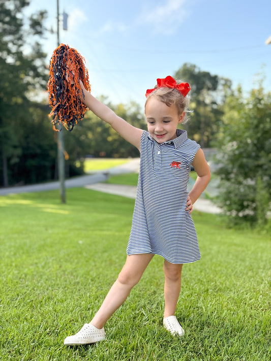 RTS - Team Polos Girl Dress - Orange Tiger