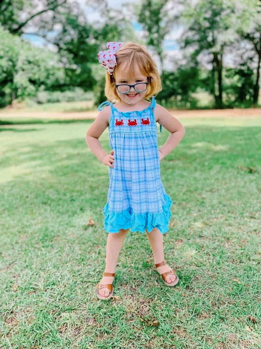 RTS - French Knot Crabs Girl Dress