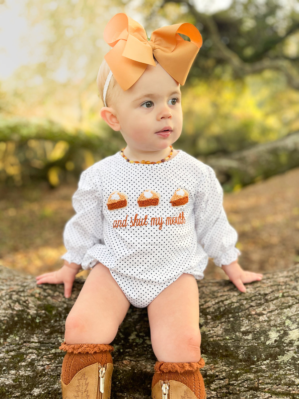 RTS - HALLOWEEN & TURKEYS - French Knot Sweet Potato Pie Girl Bubble