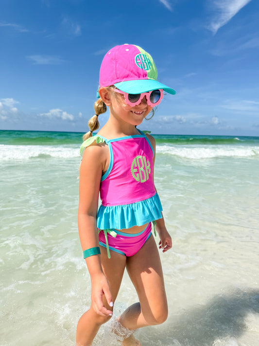 RTS - SPRING 2 - Neon Color Block Girl Hat “NO MONOGRAM”
