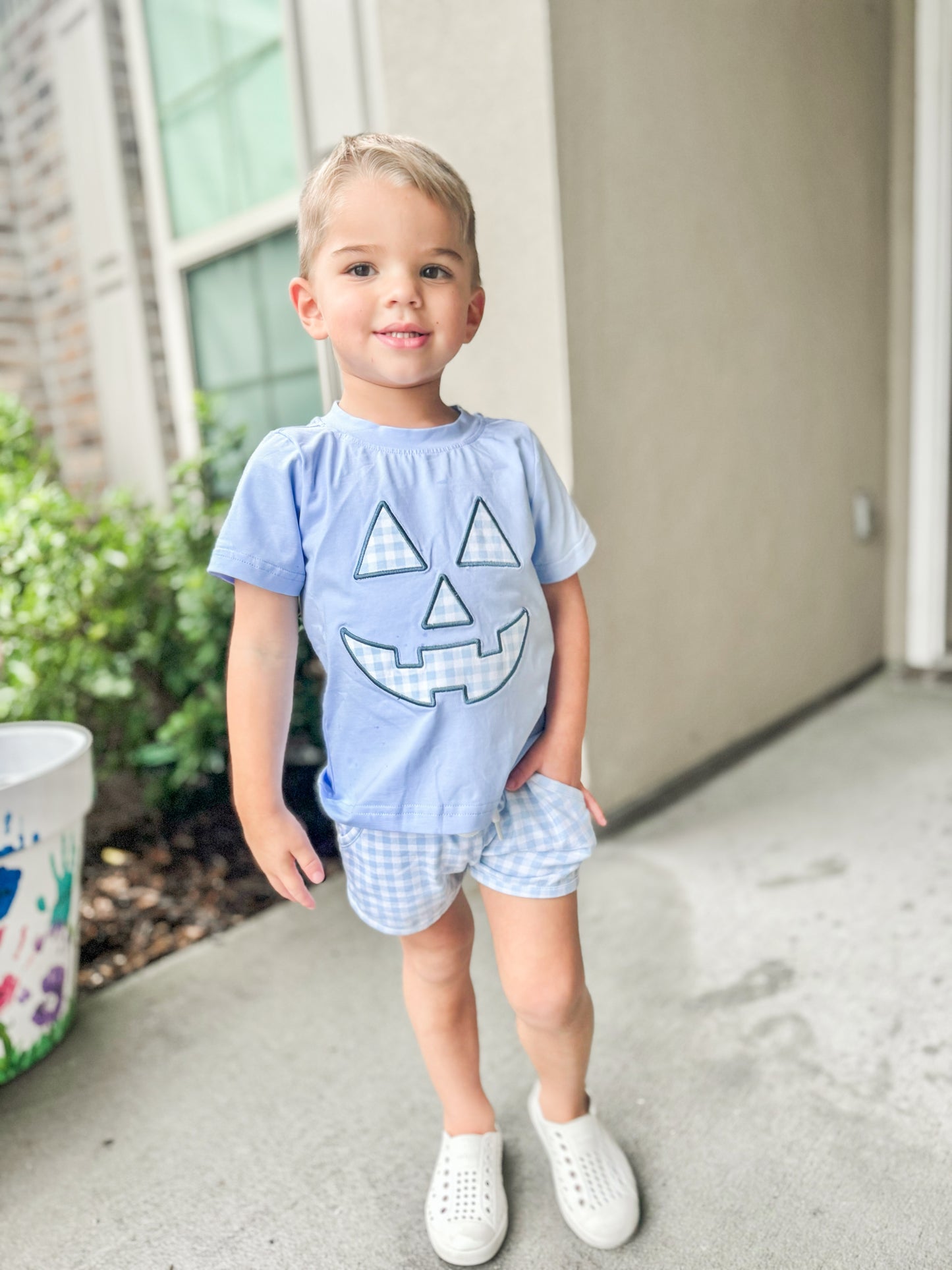 Appliqué Jack-O’Lantern Boy Shirt