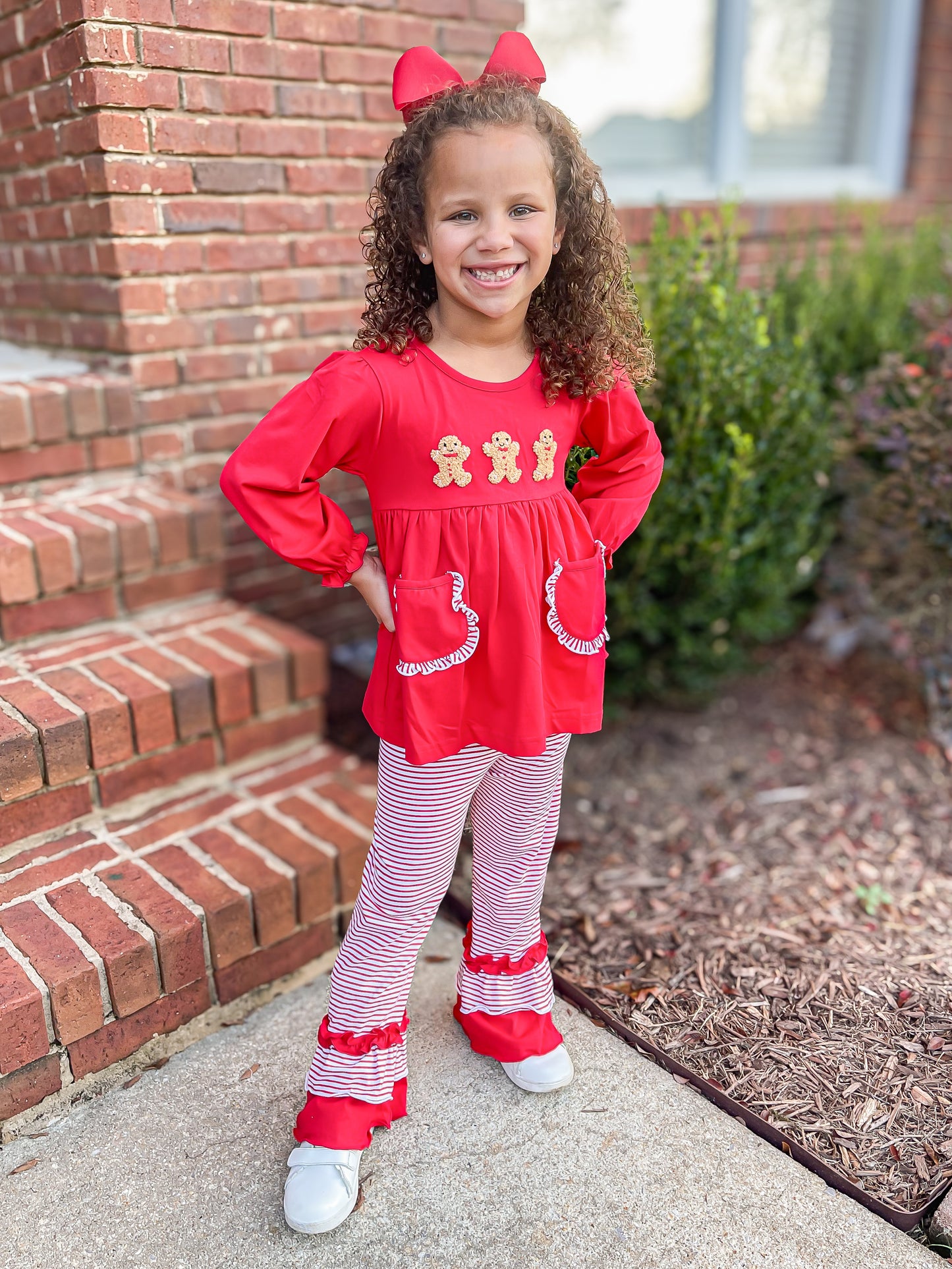RTS - French Knot Gingerbread Girl Pant Set
