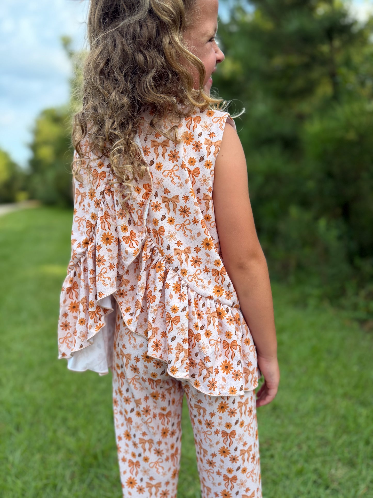 RTS - AUTUMN BASICS - Autumn Basics Girls Only - Golden Sunflower Girl Pant Set