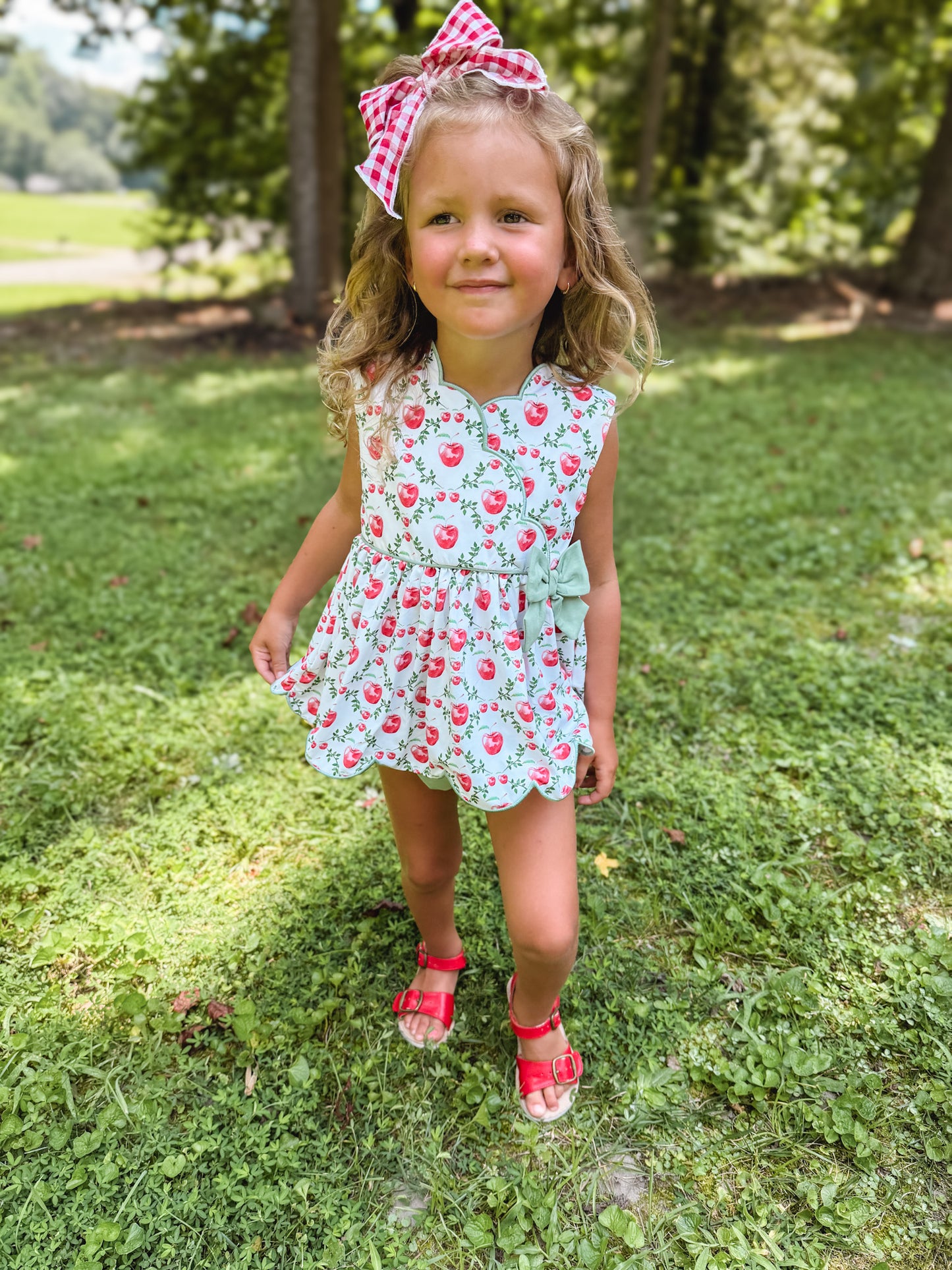 RTS - Apple Trellis Girl Diaper Set