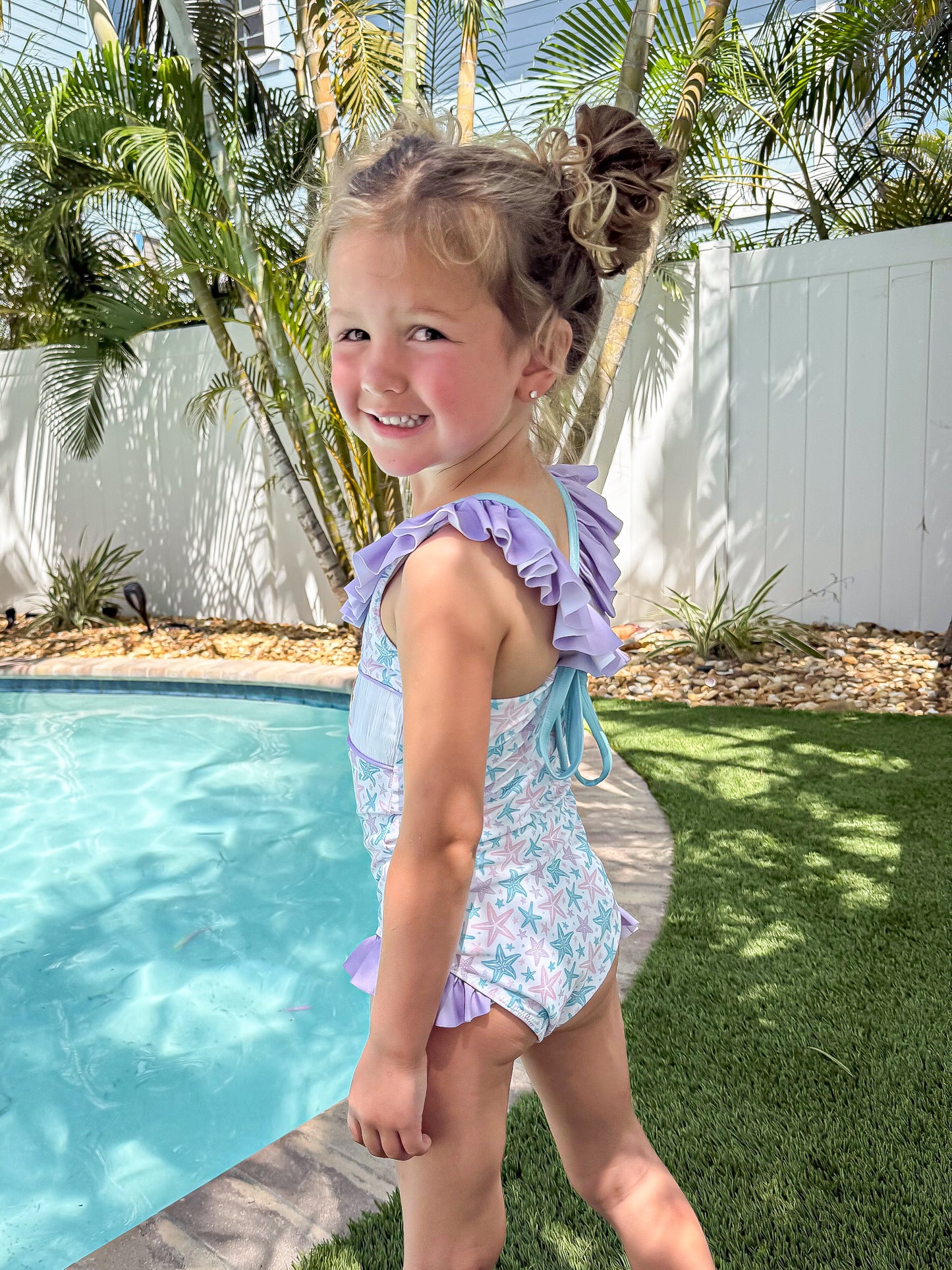 RTS - Summer Pt 1 Girls Only - Smocked Mermaids Girl 1 PC Swim