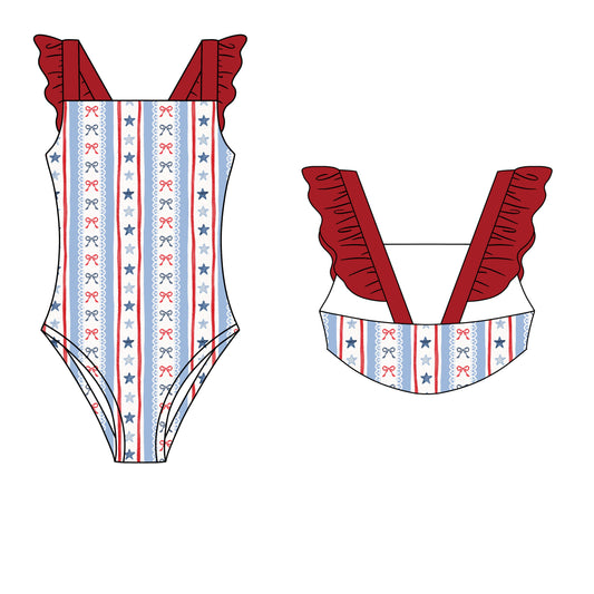PREORDER 48: SUMMER 1 - Liberty Stars & Bows Mom Swim