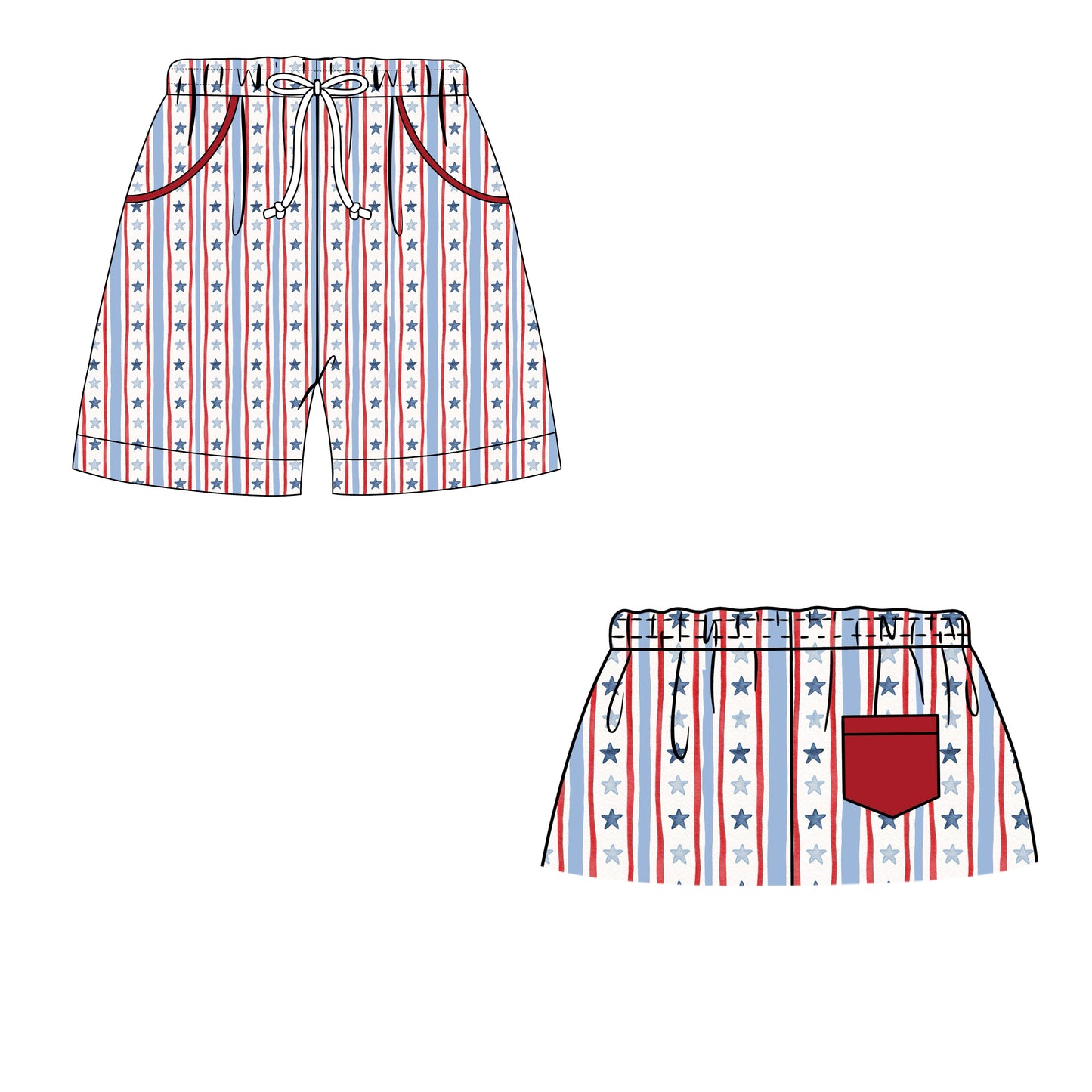 PREORDER 48: SUMMER 1 - Liberty Stars & Bows Dad Trunks