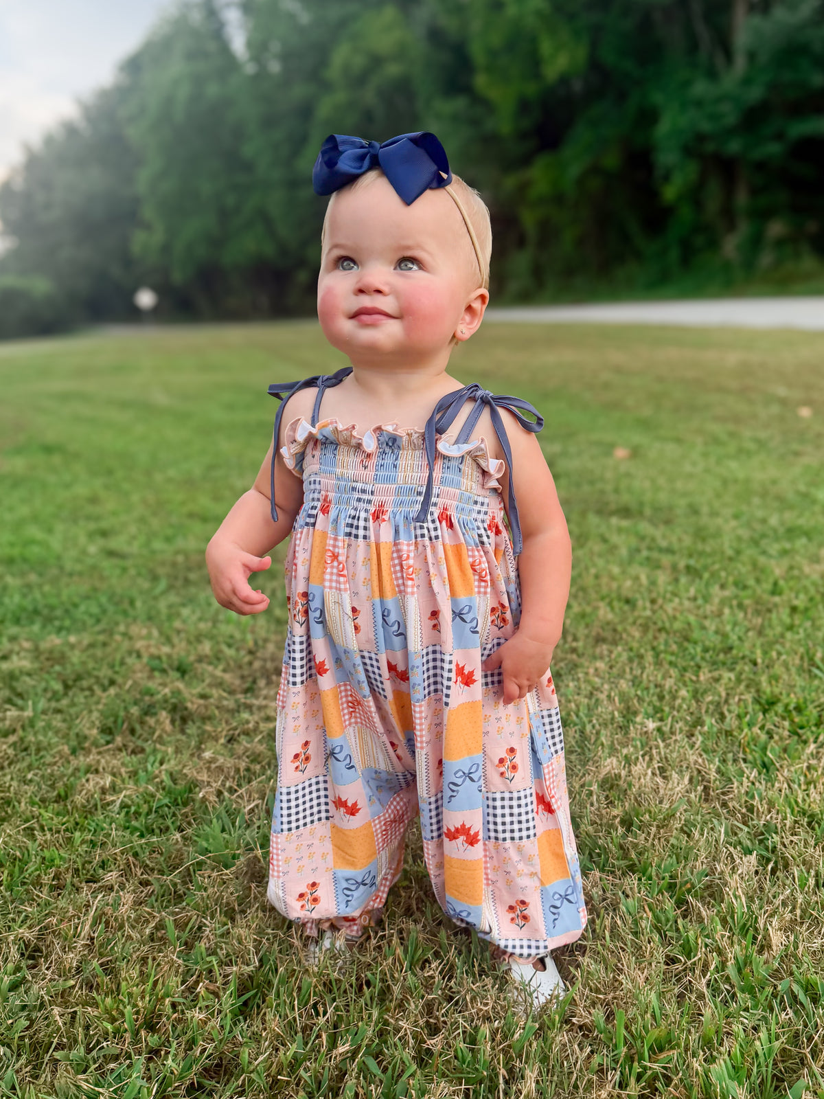 RTS - AUTUMN BASICS - Autumn Basics Girls Only - Autumn Patchwork Girl Romper