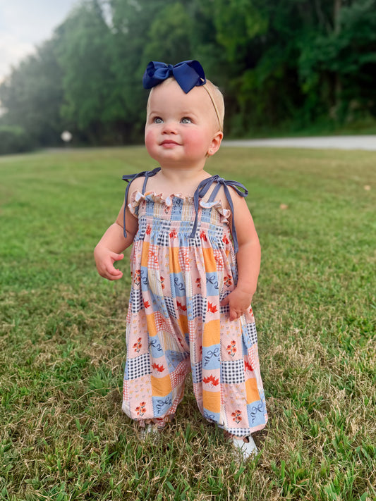 RTS - AUTUMN BASICS - Autumn Basics Girls Only - Autumn Patchwork Girl Romper