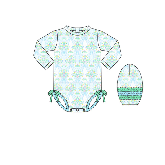 PREORDER 46: SPRING 1 - Seaside Blooms Family Swim Girl 1pc Rashguard