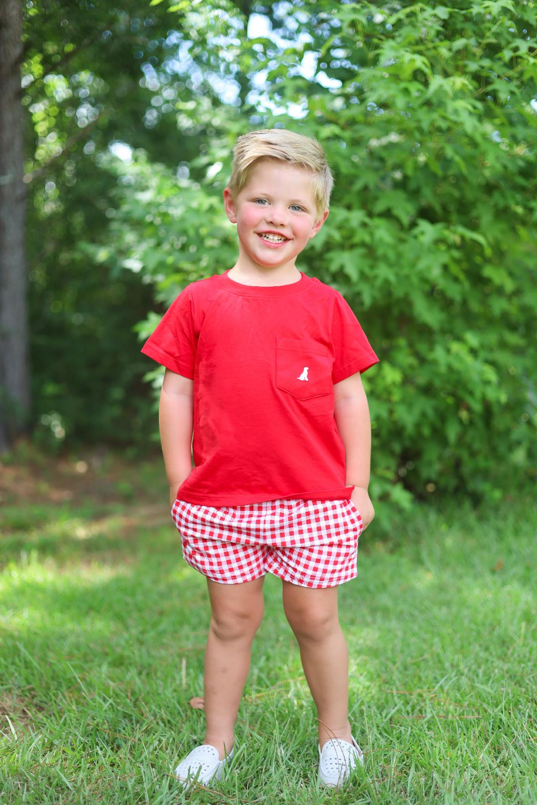 RTS - Mix/Match Basics - Red Gingham Shorties