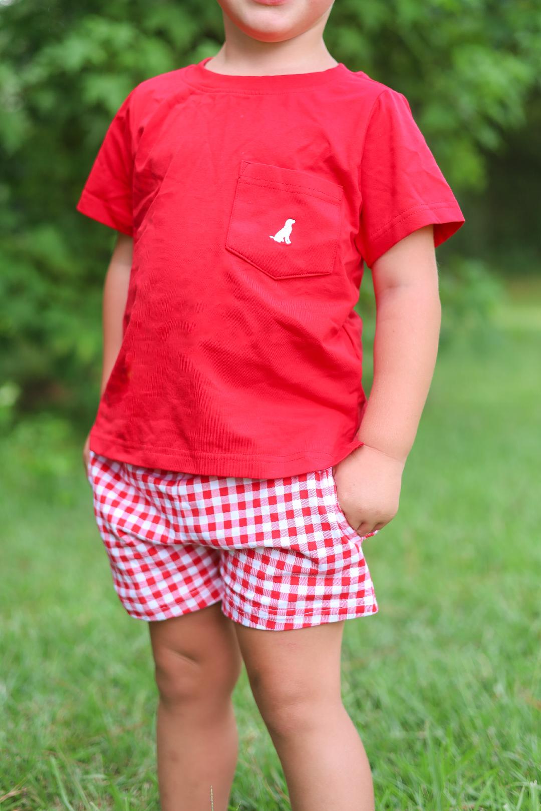 RTS - Mix/Match Basics - Red Gingham Shorties