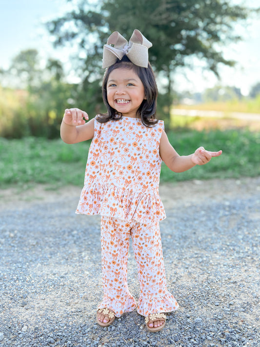 RTS - AUTUMN BASICS - Autumn Basics Girls Only - Golden Sunflower Girl Pant Set