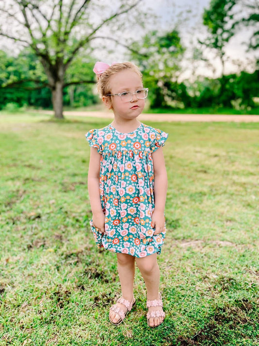 RTS - Retro Family Floral Girl Dress