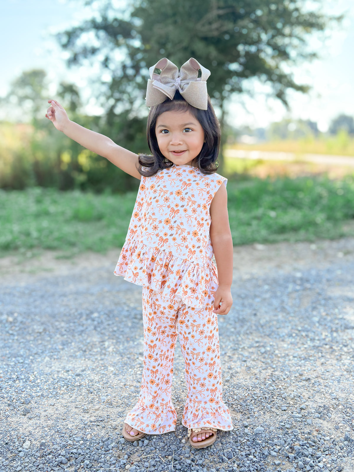 RTS - AUTUMN BASICS - Autumn Basics Girls Only - Golden Sunflower Girl Pant Set