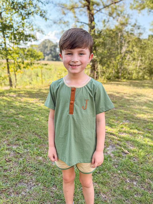 RTS - AUTUMN BASICS - Autumn Basics Boys Only - Timber Trail Boy Shortie Set - NO MONOGRAM