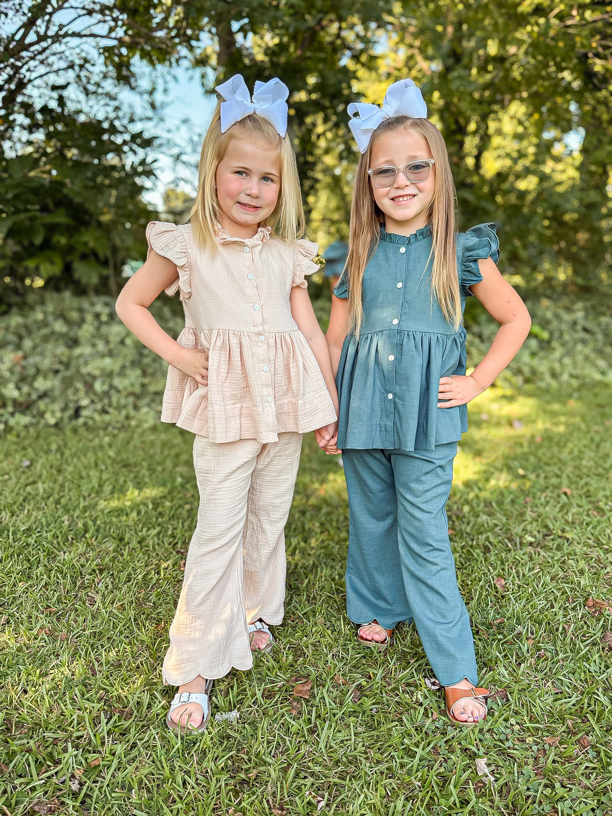 RTS - AUTUMN BASICS - Autumn Basics Girls Only - Light Pink Muslin Pant Set