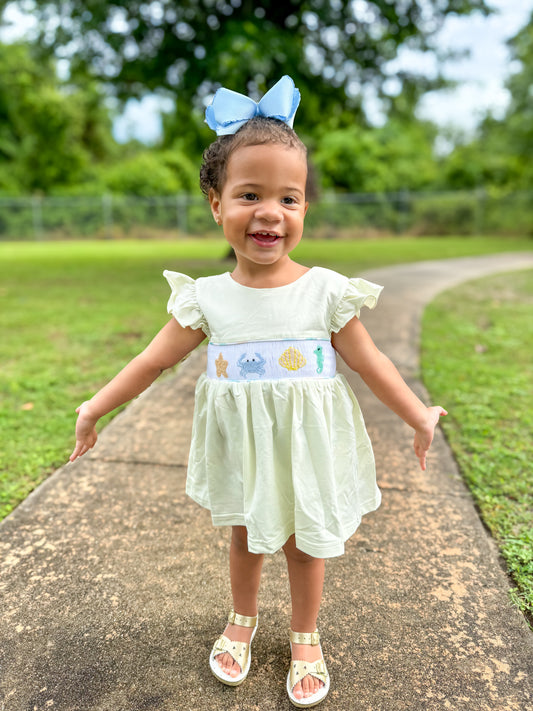 RTS - Smocked Ocean Friends Girl Diaper Set