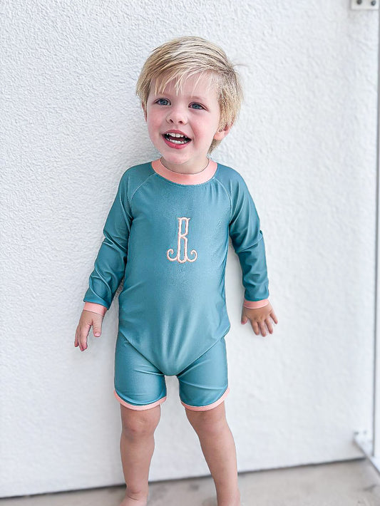 RTS - Sea Shell Swim Boy 1pc Rashguard - NO MONOGRAM