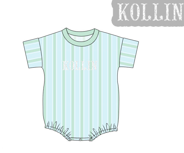 PREORDER 63: SUMMER PT 2 - Boys Only - FK Name Pastel Stripes Boy Bubble