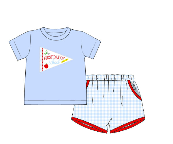 PREORDER 63: SUMMER PT 2 - First Day Of School Boy Shortie Set