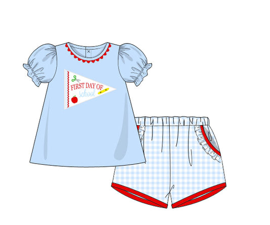 PREORDER 63: SUMMER PT 2 - First Day Of School Girl Shortie Set