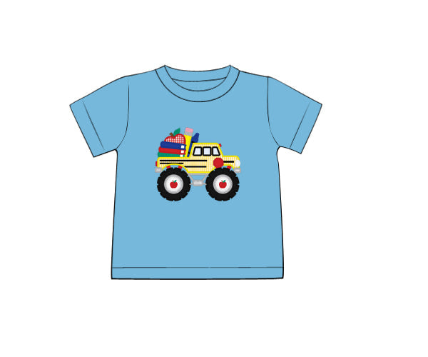 PREORDER 63: SUMMER PT 2 - Shirt Only - Applique Monster Bus Boy Shirt