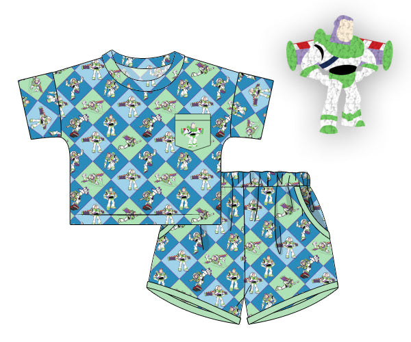 PREORDER 63: SUMMER PT 2 - Boys Only - Space Ranger Boy Shortie Set