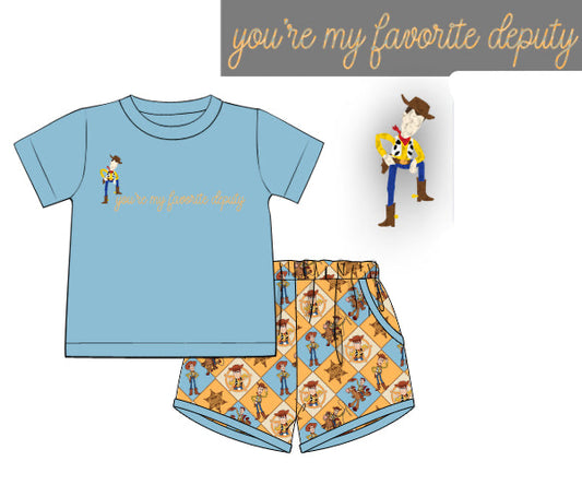 PREORDER 63: SUMMER PT 2 - Boys Only - Favorite Deputy Boy Shortie Set