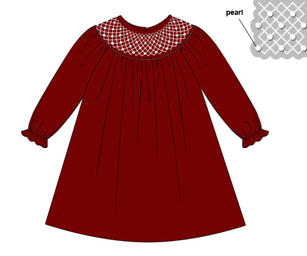 RTS - Vintage Velvet & Pearls Girl Dress