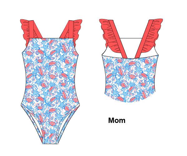 RTS - Patriotic Lilly Crab Swim Mom 1 PC