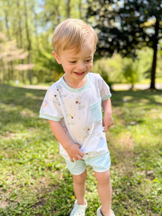 RTS - Rainy Day Knits Boy Shortie Set