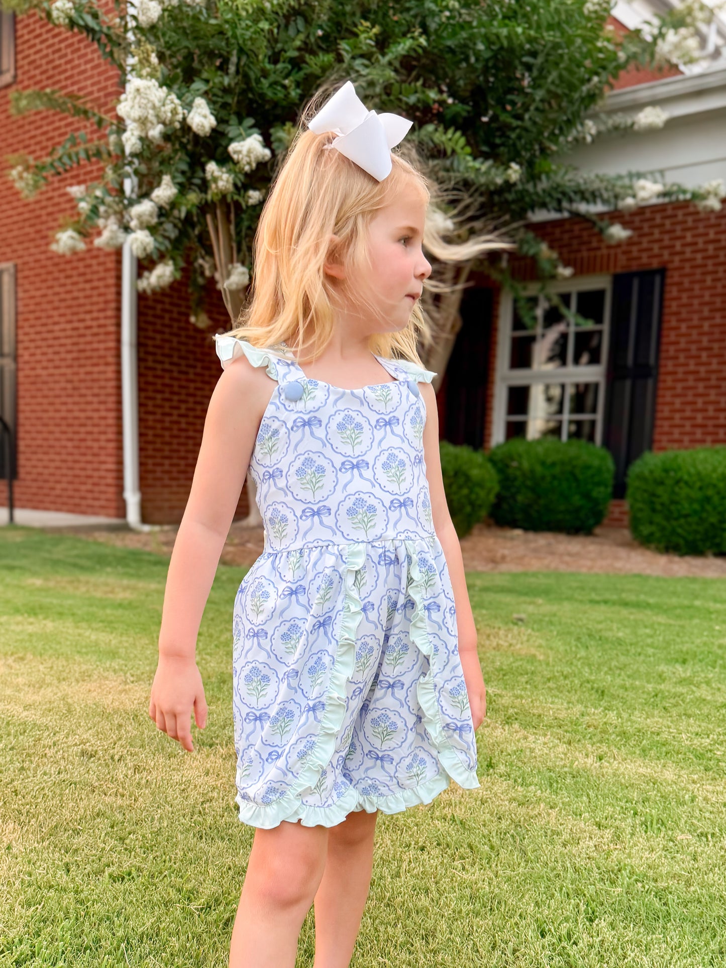 RTS - Bouquets & Bows Girl Romper