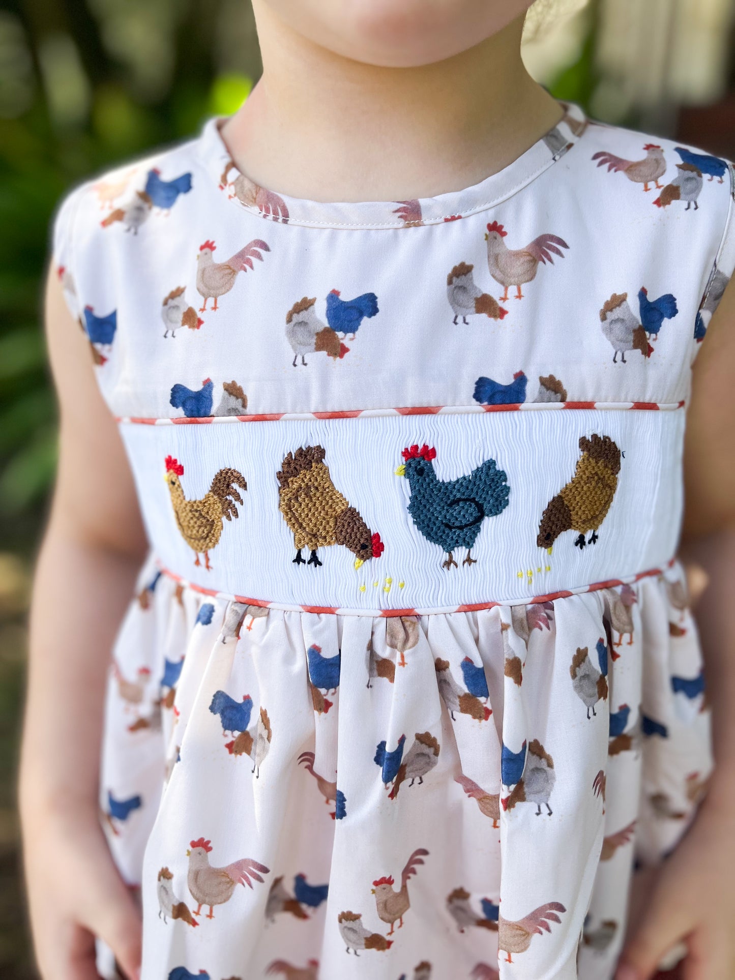 RTS - Smocked Chickens Girl Short Set