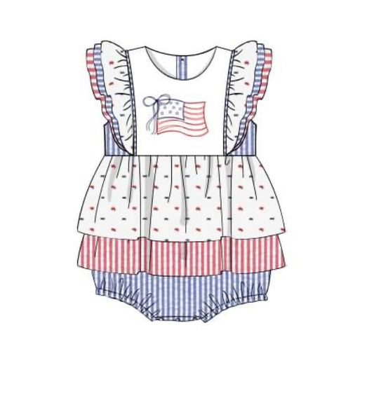 PREORDER 48: SUMMER 1 - God Bless The USA Girl Skirted Bubble