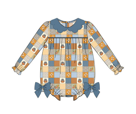 RTS - PUMPKINS & HALLOWEEN - Harvest Patchwork Girl Bubble