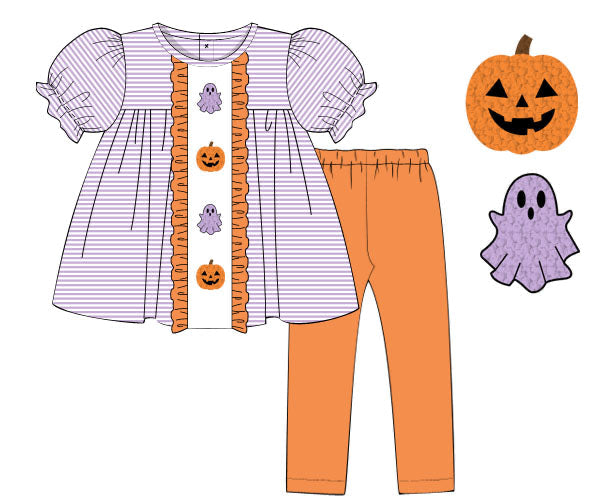 PREORDER 53: PUMPKINS & HALLOWEEN - FK Ghost & Ghouls Girl Pant Set